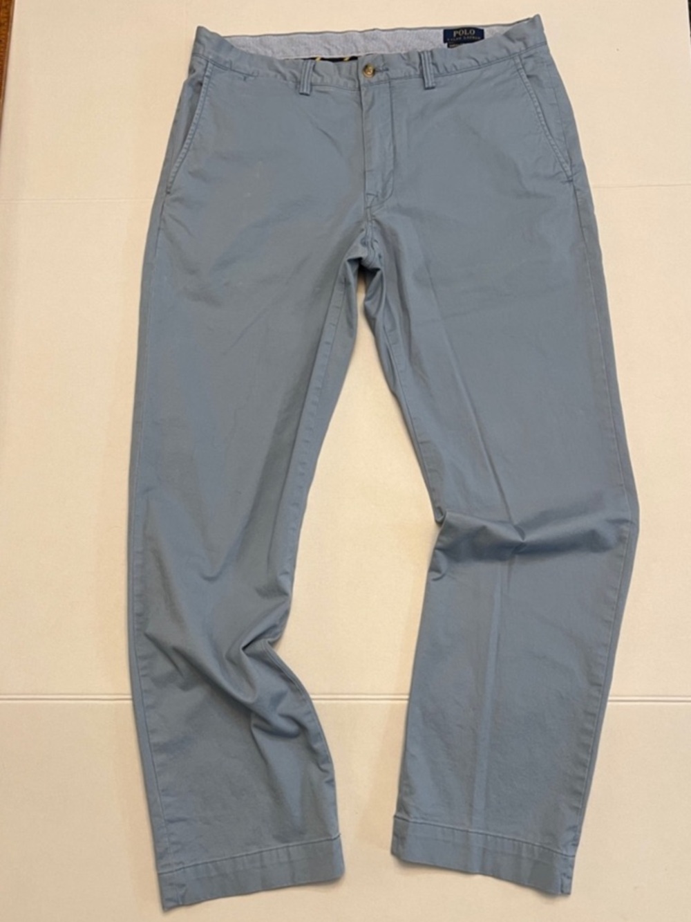 POLO RALPH LAUREN LIGHT  BLUE STRAIGHT STRETCH FIT THE POLO CHINO PANTS 34x32